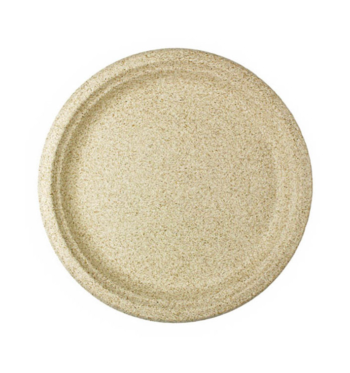 Assiette en Son de Blé Naturel Ø26cm (50 Unités)