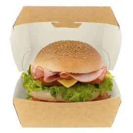 Boîte à Hamburger XXL Kraft 14,5x14,5x8 cm (400 Utés)