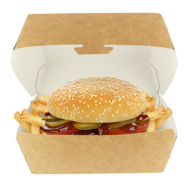 Boîte à Hamburger Kraft Mega 16,5x18x9cm (200 Utés)