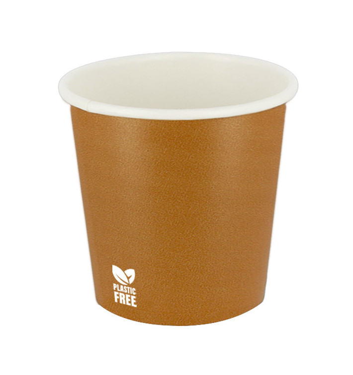 Gobelet en Carton sans Plastique 4Oz/120ml "Caramel" Ø6,2cm (1.000 Utés)