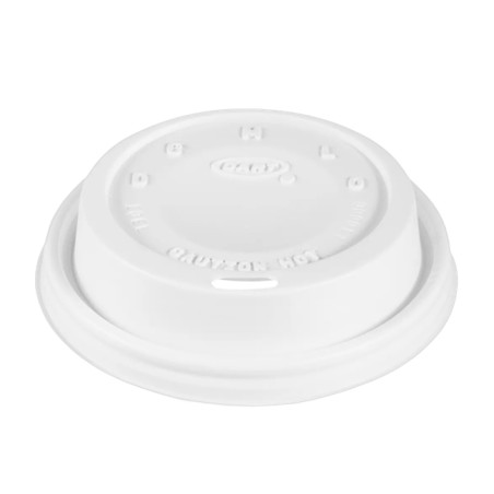 Couvercle plastique PS "Cappuccino" Blanc Ø8,6cm (100 Unités)