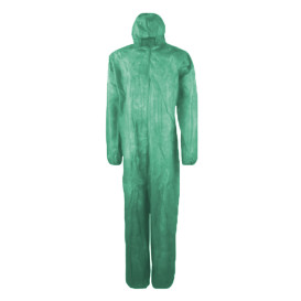 Combinaison TNT PP Capuche et Fermeture Eclair Taille XL Vert (25 Utés)