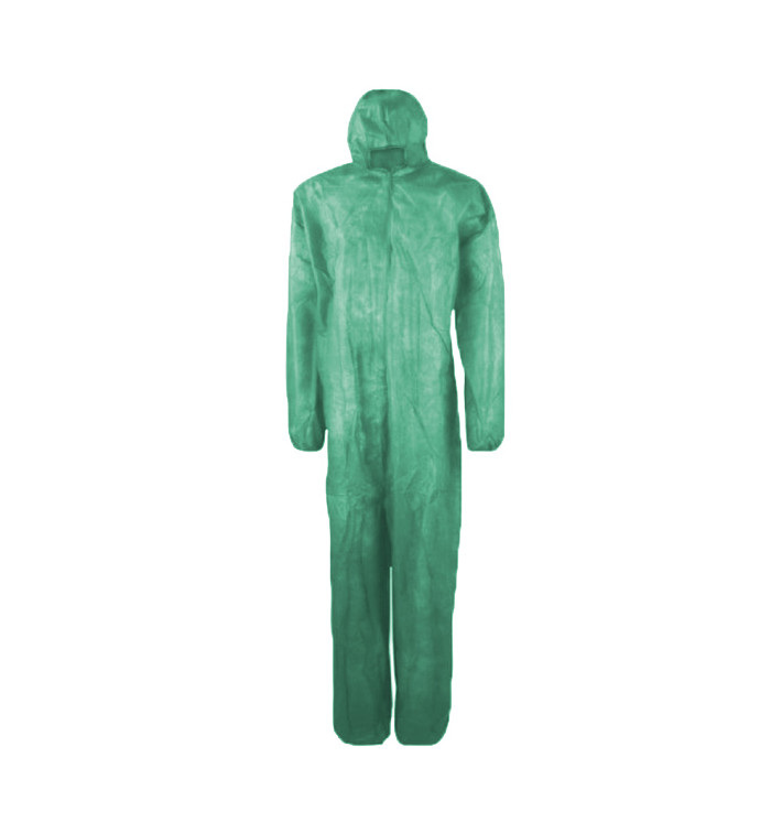 Combinaison TNT PP Capuche et Fermeture Eclair Taille XL Vert (25 Utés)