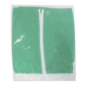 Wegwerp plastic overall "TST" PP capuchonrits maat XL groen (1 stuk) 