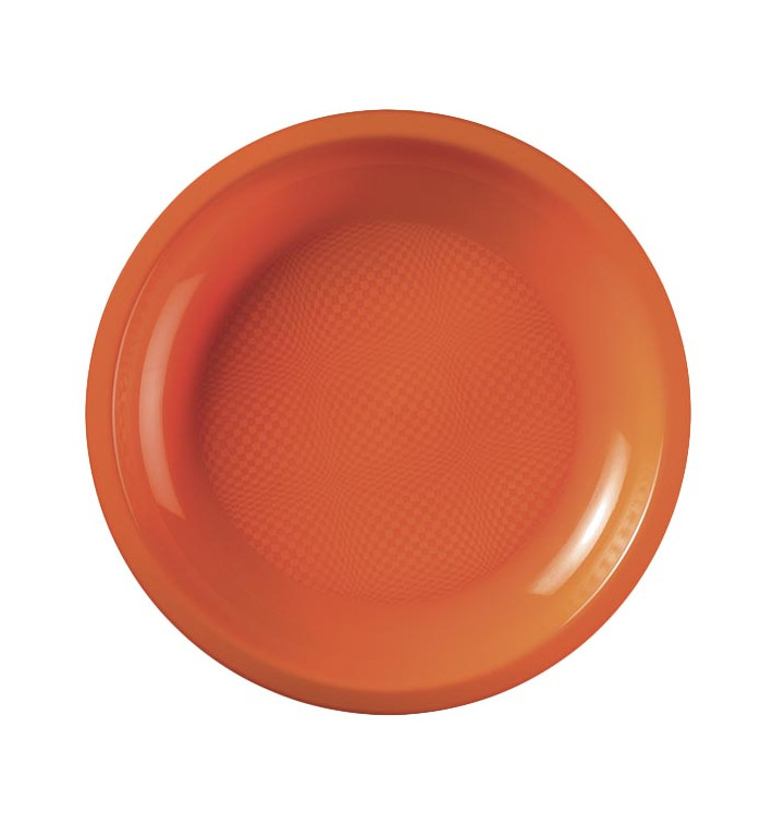 Assiette Plastique Réutilisable Plate Orange PP Ø185mm (50 Utés)