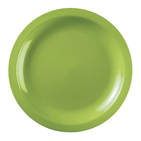 Assiette Dure Réutilisable Plate Vert citron PP Ø18,5cm (600 Utés)