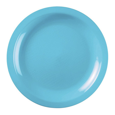 Plastic bord Plat turkoois Rond vormig PP Ø18,5cm (600 stuks)