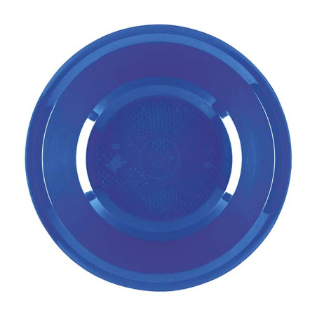 Assiette Plastique Réutilisable Creuse Bleu Mediterranée PP Ø195mm (600 Utés)