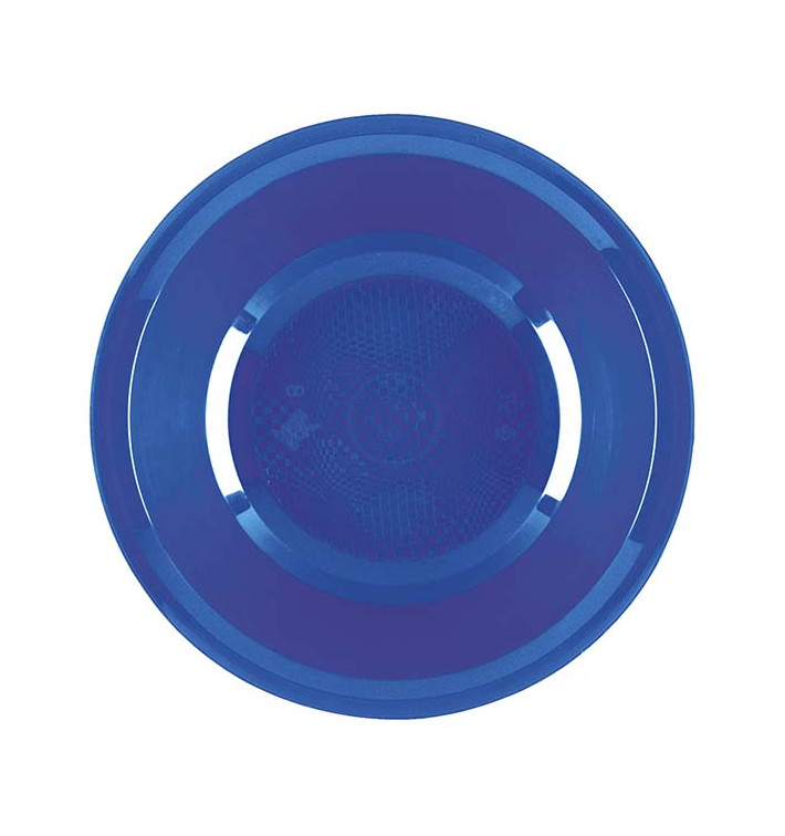 Assiette Plastique Réutilisable Creuse Bleu Mediterranée PP Ø195mm (50 Utés)