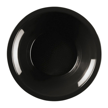 Assiette Dure Réutilisable Creuse Noir PP Ø19,5cm (600 Utés)