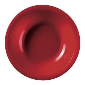 Plastic bord Diep rood "Rond vormig" PP Ø19,5 cm (50 stuks) 