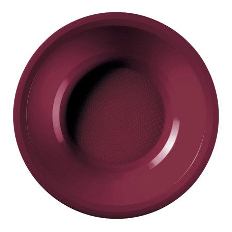 Assiette Dure Réutilisable Creuse Bordeaux PP Ø19,5cm (50 Utés)