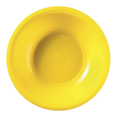 Assiette Dure Réutilisable Creuse Jaune PP Ø19,5cm (600 Utés)