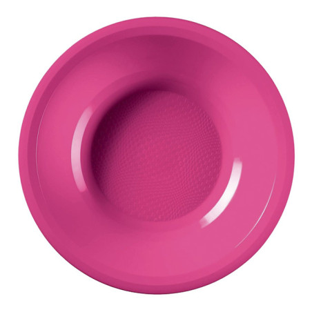 Assiette Dure Réutilisable Creuse Fuchsia PP Ø19,5cm (600 Utés)