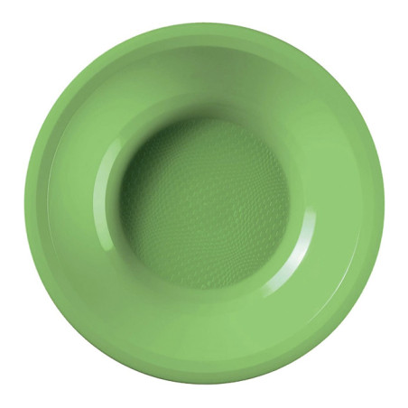 Assiette Dure Réutilisable Creuse Vert citron PP Ø19,5cm (50 Utés)