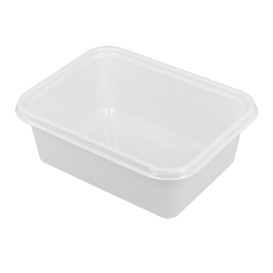 Boîte Plastique PS Blanc 127x91x42mm 300ml (100 Unités)