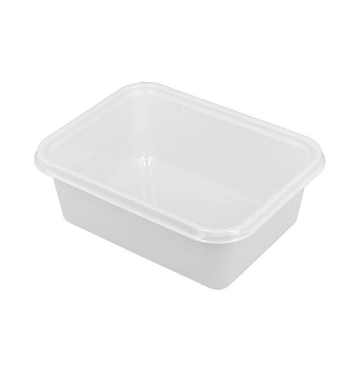 Boîte Plastique PS Blanc 127x91x42mm 300ml (100 Unités)