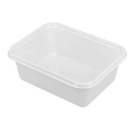 Boîte Plastique PS Blanc 127x91x42mm 300ml (100 Unités)