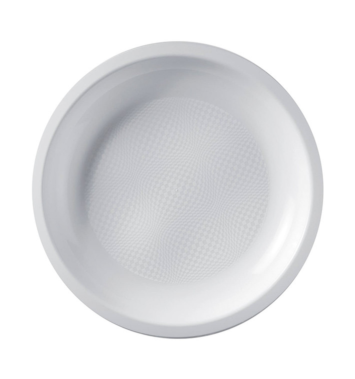 Plastic bord Plat wit "Rond vormig" PP Ø22 cm (25 stuks) 