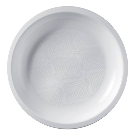 Assiette Dure Réutilisable Plate Blanc PP Ø22cm (25 Utés)