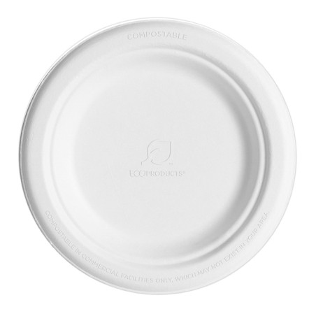 Assiette en Canne à Sucre Blanc Ø15,5cm (1.000 Utés)