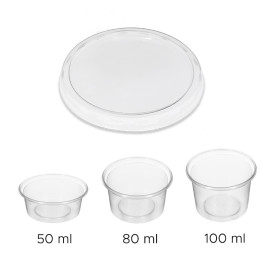 Couvercle PET Transparent pour Pots Ø7,5cm (50 Utés)