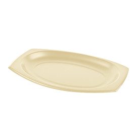 Assiette Thermique FOAM Miel avec Couvercle 230x180mm (500 Utés)