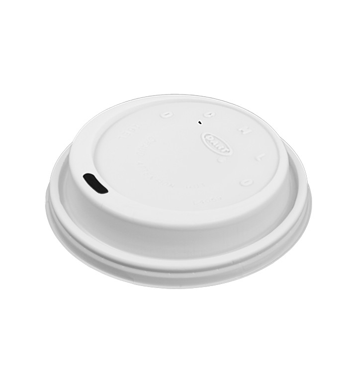 Couvercle plastique PS "Cappuccino" Blanc Ø9,4cm (1000 Unités)