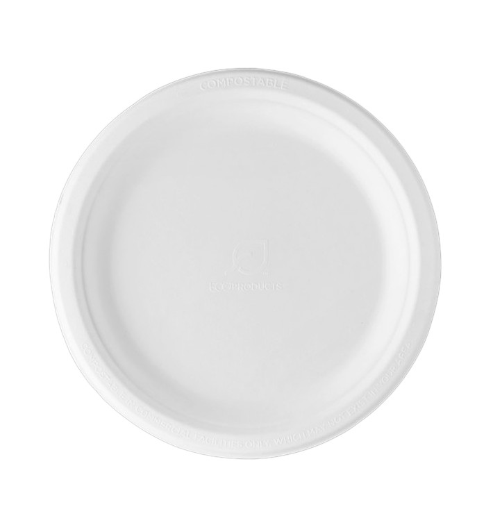 Assiette Canne à Sucre Bagasse Blanc Ø23 cm (500 Utés)