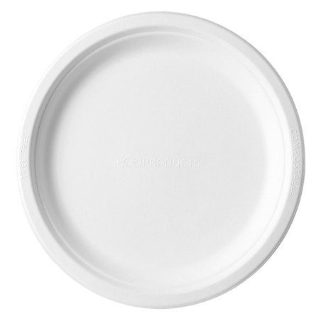 Assiette Canne à Sucre Bagasse Blanc Ø17,5 cm (50 Utés)