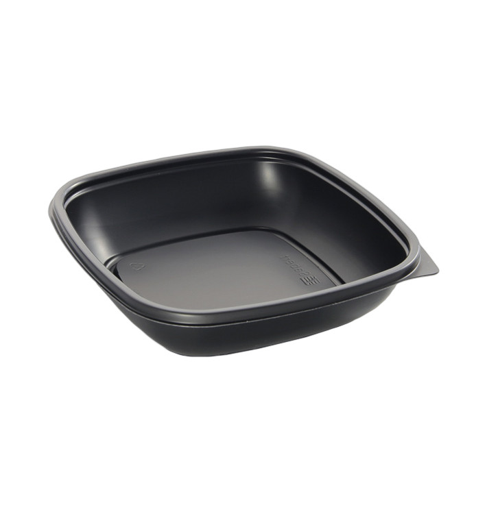 Plastic deli Container PP zwart 500ml 16,5x16,5x4cm (300 stuks)