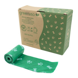 Plastic zak voor uitwerpselen van honden 100% bio 23x32cm (300 stuks)