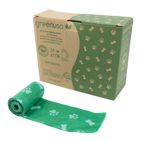 Sac Compostable 23x32cm Chiens Biodégradables Rouleaux R20x15 (300 Utés)