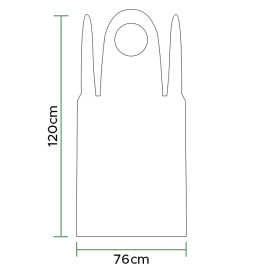 Wegwerp plastic PE schort Block G160 blauw 76x120cm (50 stuks) 