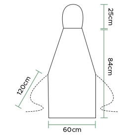 Wegwerp plastic schort TST PP wit 60x84cm (200 stuks)