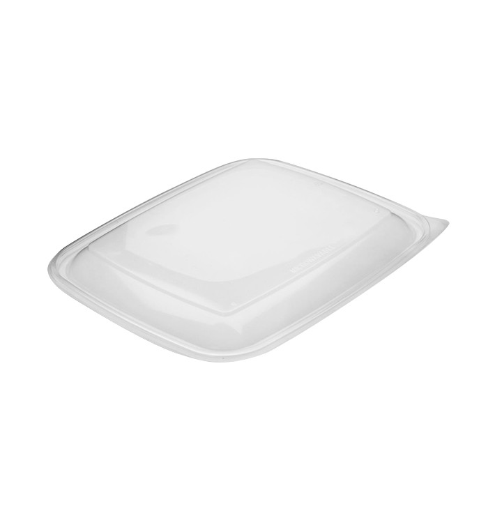 Plastic Deksel voor Deli Container PP Rechthoekige vorm zwart en creme 23x16,5cm (75 stuks) 