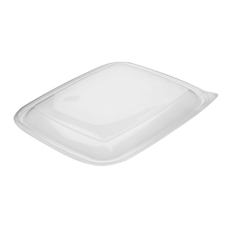 Plastic Deksel voor Deli Container PP Rechthoekige vorm zwart en creme 23x16,5cm (75 stuks) 