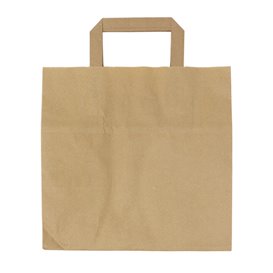 Sac Papier Kraft avec Anses Plates 70g/m² 26+18x26cm (250 Utés)