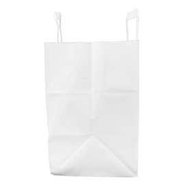 Sac Papier Blanc avec Anses Plates 70g/m² 26+18x26cm (250 Utés)