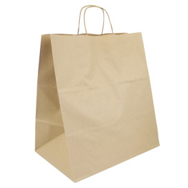 Sac en papier avec Anses Kraft 120g/m² 36+24x39cm (200 Utés)