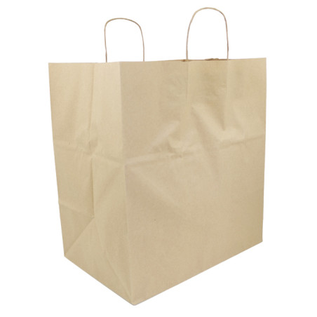 Sac en papier avec Anses Kraft 120g/m² 36+24x39cm (200 Utés)