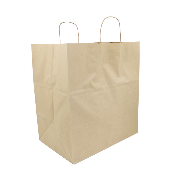 Sac en papier avec Anses Kraft 120g/m² 36+24x39cm (50 Utés)