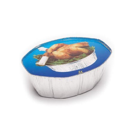 Couvercle Carton Récipient Ovalisé Poulet 2400ml (500 Unités)