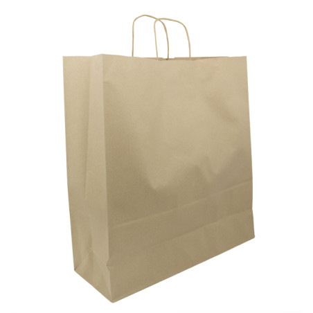 Sac en Papier Kraft Marron avec Anses 115g/m² 42+16x49cm (200 Utés)