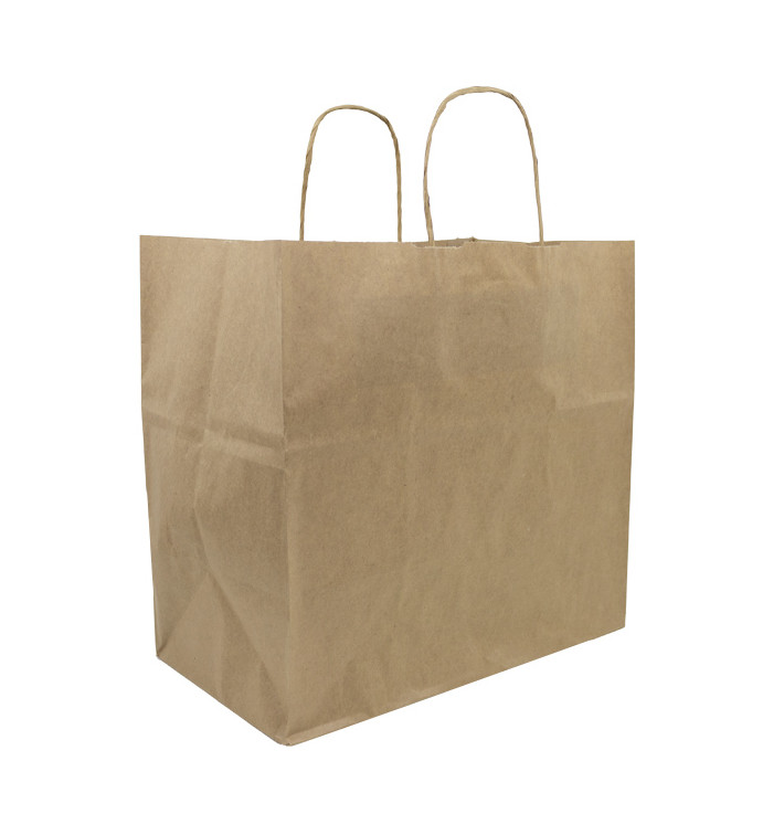 Sac en Papier Kraft Marron avec Anses 80g/m² 30+18x29cm (250 Utés)