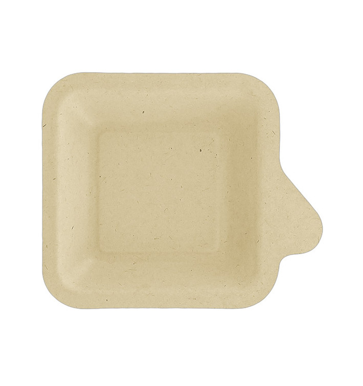 Suikerriet bord met Hendel Naturel 11x11 cm (50 stuks)