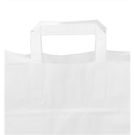 Sac Papier Blanc avec Anses Plates 70g/m² 26+18x26cm (250 Utés)