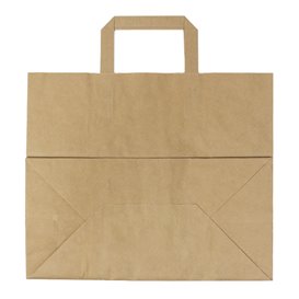 Sac Papier Kraft avec Anses Plates 70g/m² 32x22x26cm (250 Utés)