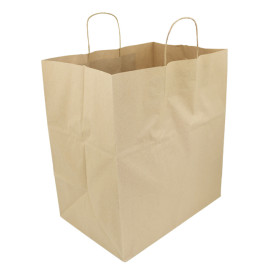 Sac en papier avec Anses Kraft 120g/m² 36+24x39cm (50 Utés)