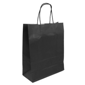 Sac en papier SOS Noir avec Anses 100g/m² 25+11x31cm (25 Utés)